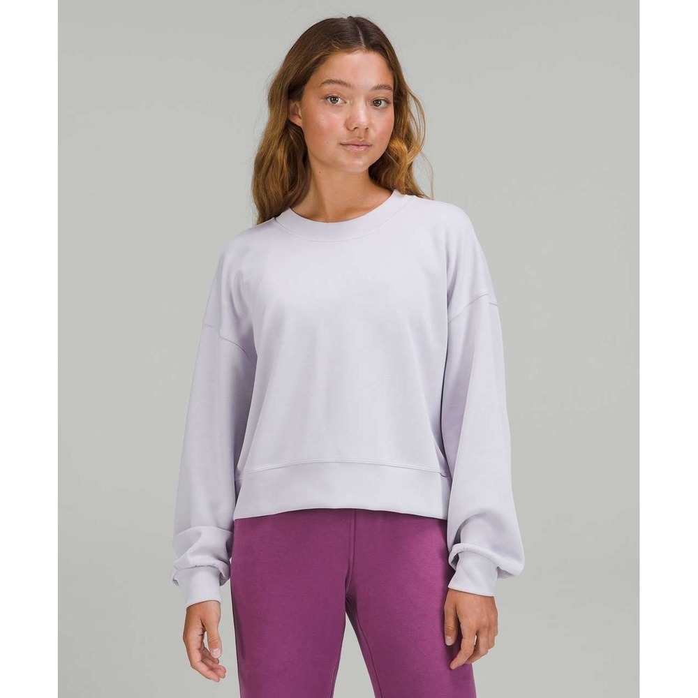 Lululemon Perfectly Oversized Sweatshirt Womens 10 Light Purple Crop Softstreme‎